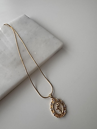 Gül motifli çelik vintage kolye