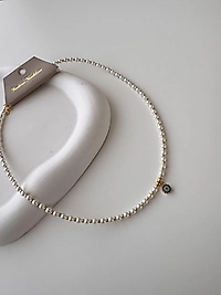 Motif Detaylı Yapay İnci Kolye