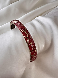 Kırmızı Gümüş Detaylı Kelepçe