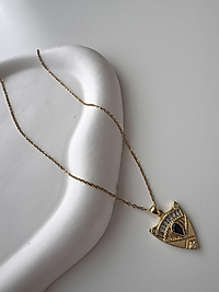 Lacivert Taşlı Kolye