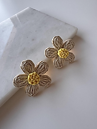 Hasır Papatya Küpe