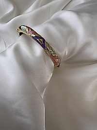 Renkli Gold Detaylı Mineli Kelepçe