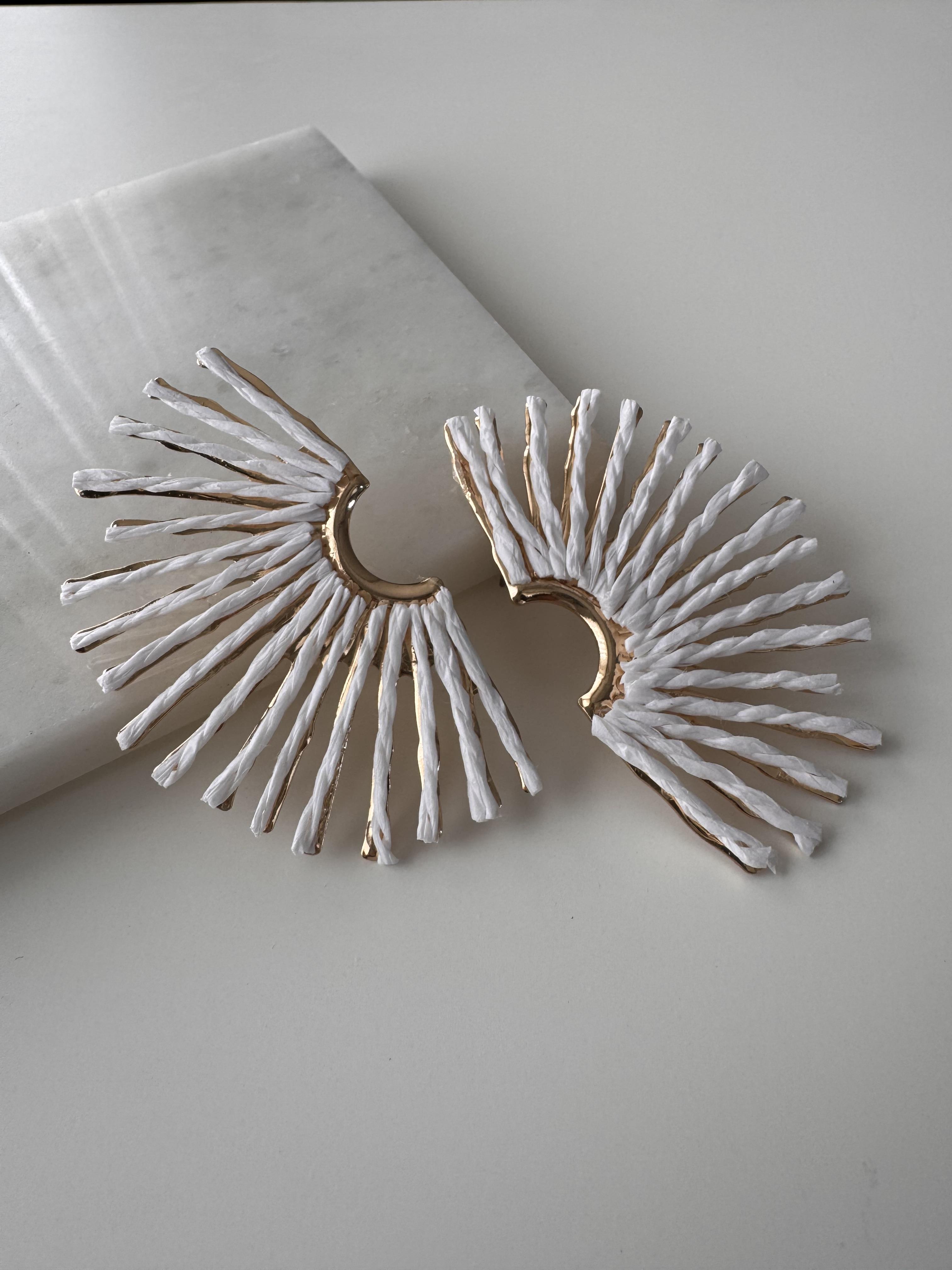 Hasır Yelpaze Model Küpe